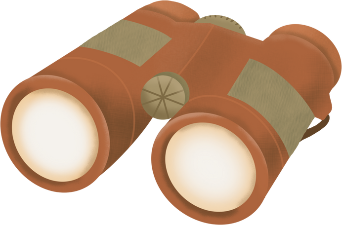 Brown Binoculars Illustration